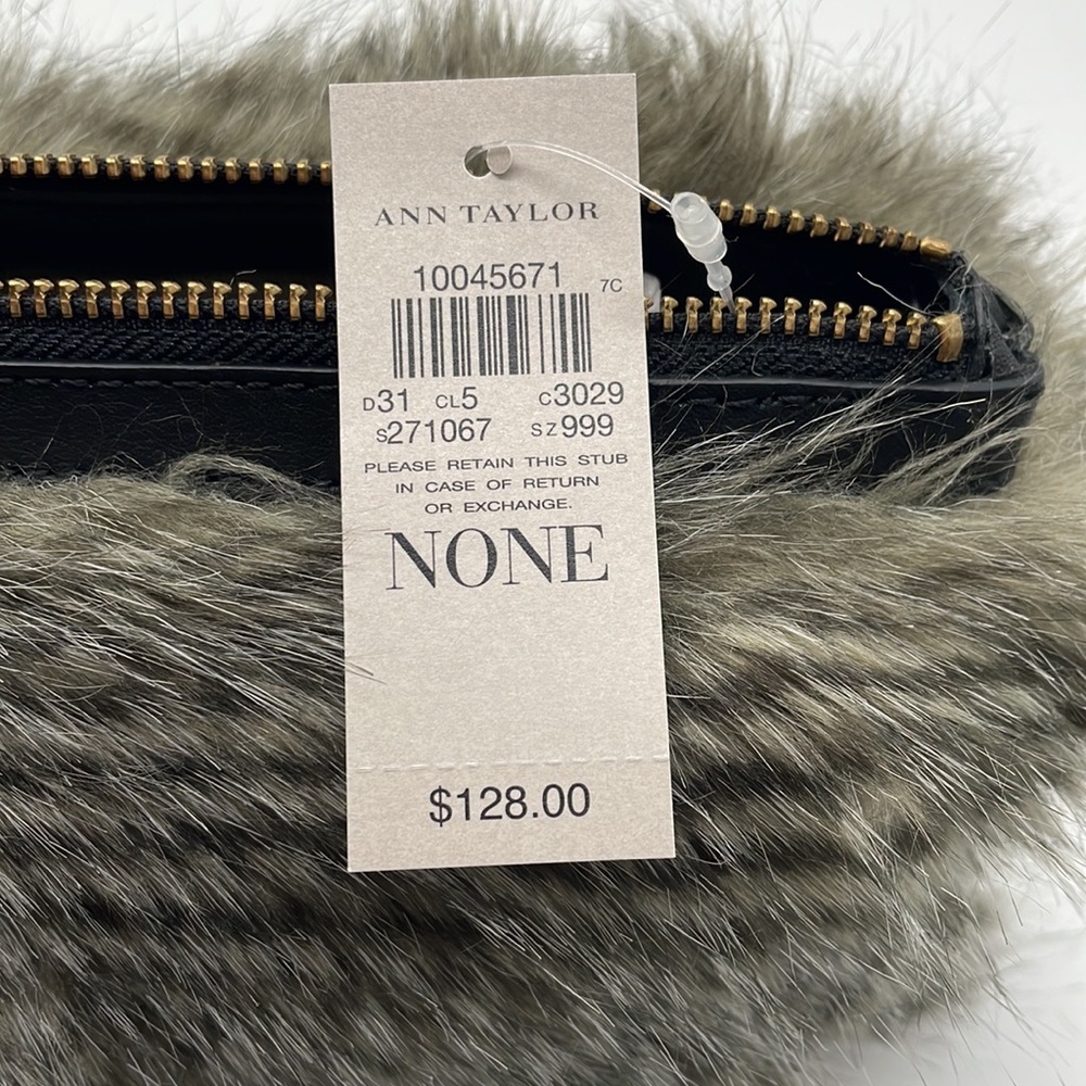 Ann Taylor Grey Fur Clutch NWT - Picture 9 of 10